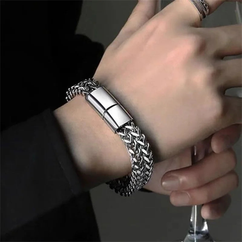 Bracelet en acier inoxydable Chic pour homme