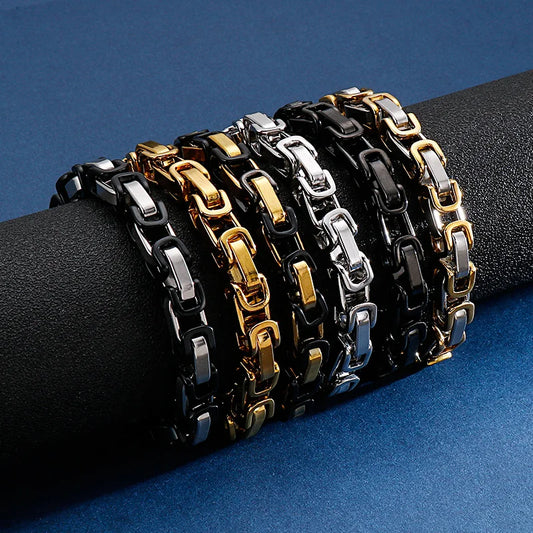 bracelet en acier inoxydable coloré pour homme